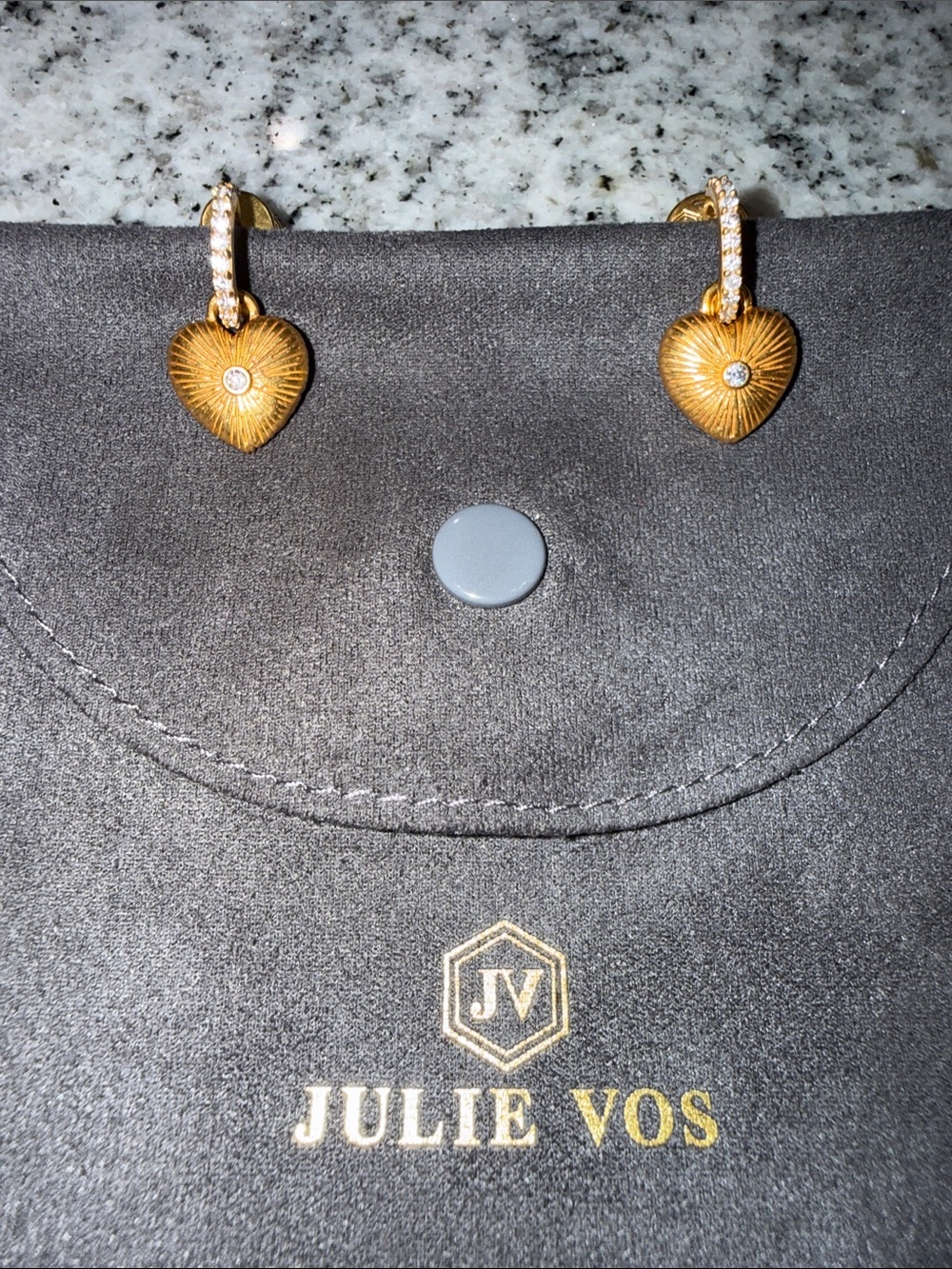 Julie Vos Esme Heart Hoop & Charm Earrings